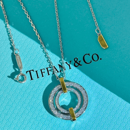 Tiffany Edge  Small hoop necklace with diamonds